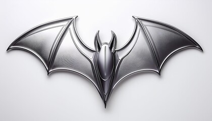 Wall Mural - Modern Silver Bat Icon on a White Background