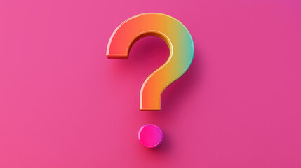 Canvas Print - vibrant gradient question mark, an abstract representation of curiosity, featuring a spectrum of col