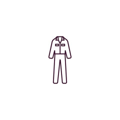 Aufkleber - working coverall outline icon. linear vector from fashion concept. thin line working coverall icon i