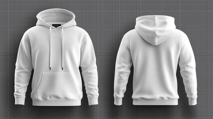 A men's white hoodie mockup 