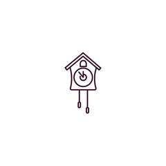 Poster - cuckoo clock  outline icon. Linear vector from furniture concept. Thin line cuckoo clock  icon isolated on white background