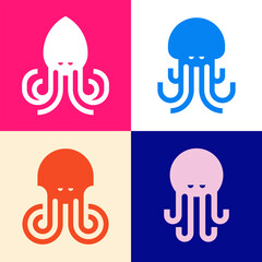 Set of Octopus logo. Icon design. Template elements