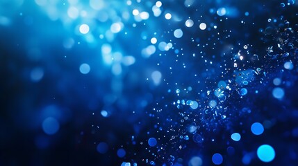 Fototapete - abstract dark blue digital background with sparkling blue light particles