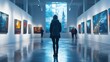© DarkinStudio - AI-enhanced virtual art galleries offering interactive experiences: Art lovers exploring a virtual gallery where AI generates unique art based on user preferences.