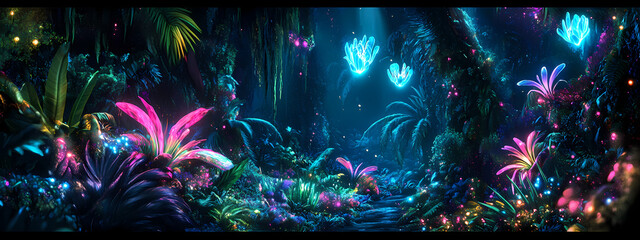 Canvas Print - Fantasy Bioluminescent Forest