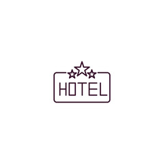 Wall Mural - hotel signal outline icon. Linear vector from hotel concept. Thin line hotel signal icon isolated on white background