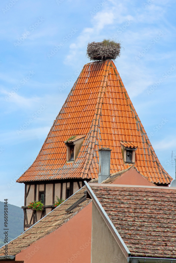 La tour des sorcières de Chatenois, construite au XVe siècle, et le nid ...