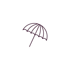 Poster - beach umbrella outline icon. Linear vector from hotel concept. Thin line beach umbrella icon isolated on white background