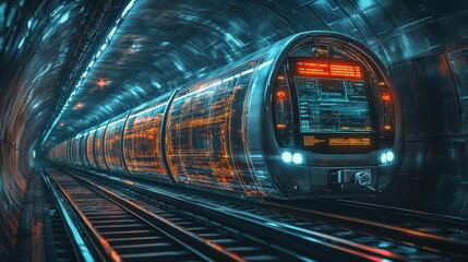 Sticker - Futuristic Train Tunnel.