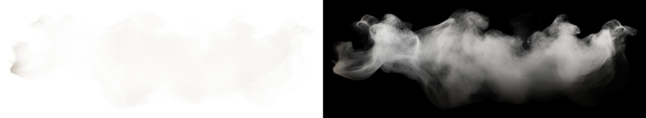 Canvas Print - PNG White and black smoke effects