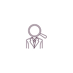 Poster - job search outline icon. Linear vector from human resources concept. Thin line job search icon isolated on white background
