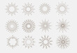 © Nastya - Set of round sunburst, line editable sun frame. Radial circle lines. Firework black explosion. Design elements