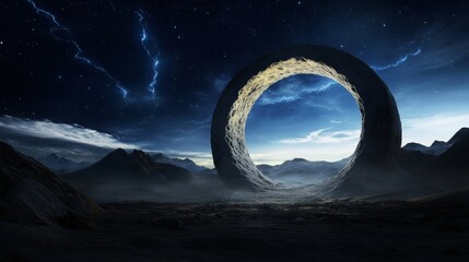 The 3D rendering shows an electrifying gate that leads to a new dimension of beauty