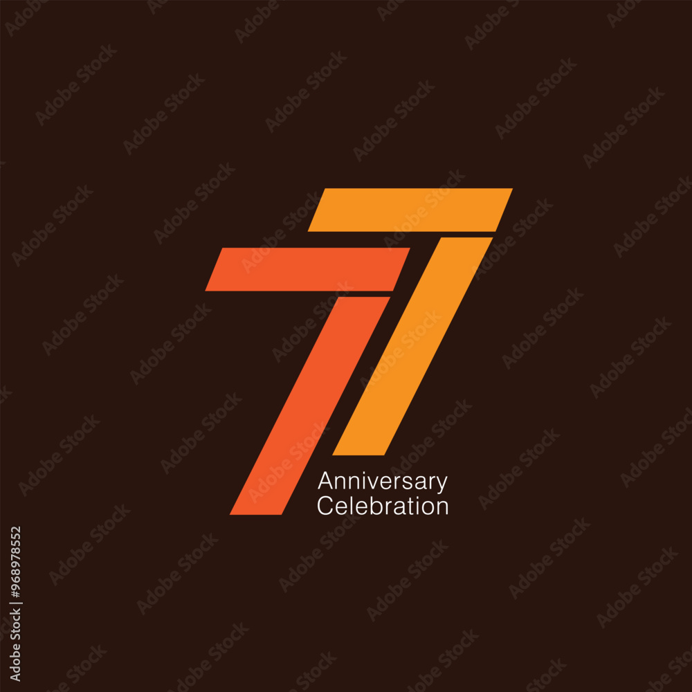 77 Logo, Seventy-Seven, 77th Anniversary Logo, Vector Template Design ...