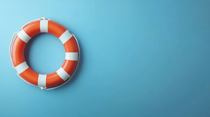 Sticker - A life preserver on a blue background.