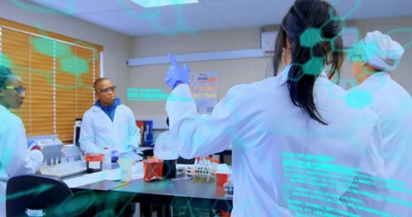 Poster - Animation of scientific data processing over diverse scientists in laboratory