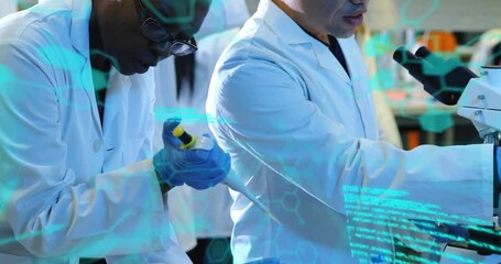 Poster - Animation of scientific data processing over diverse scientists in laboratory