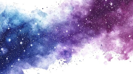 Canvas Print - Watercolor night sky background with stars and galaxies, galaxy watercolor illustration, vector graphic art design for banner, poster