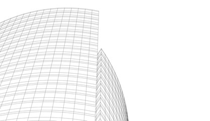 architecture building vector 3d drawing