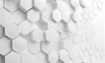 Poster - Abstract white background with a hexagonal pattern, representing a concept for technology, science, and innovation