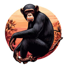 Sticker - Cute Bonobo Vector Cartoon illustration