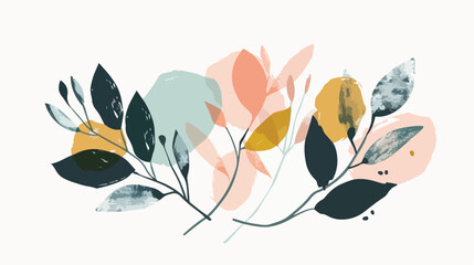 Elegant Abstract Plant Twig Tree Branch Botanical Art Illustration
