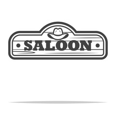 Wall Mural - Saloon sign board outline icon transparent vector isolated