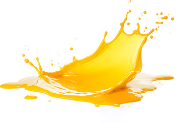 Wall Mural - Yellow cheese sauce splash isolated on white background