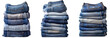 © papia - sets of denim jeans isolated on Transparent Background.