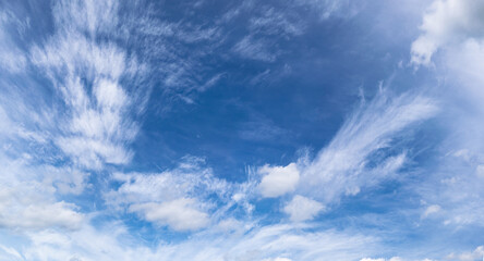 sky panorama, blue sky and delicate clouds