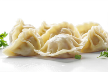 Wall Mural - AI generated image of a tasty dish traditional dumplings isolated on white background