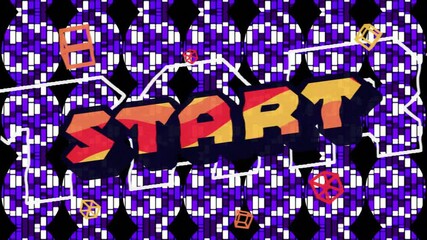 Poster - Animation of start text over blue shapes