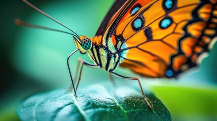 Wall Mural - Macro view of butterfly proboscis