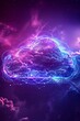 © Ilja - Neon Cloud Computing in Outer Space Background, Digital Network and Connection Concept