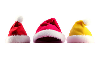 Sticker - Colorful christmas santa hat red pink yellow isolated transparent background