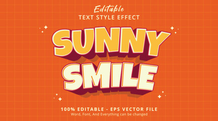 Leinwandbilder - Orange Sunny Smile text on movie style effect, editable text effect