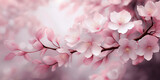 Tapeta, rózowe kwiaty wiśni. Pastelowy róż, wiosenne, dekoracyjne