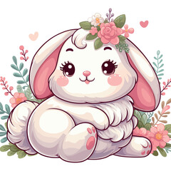 Wall Mural - Cute Bunny Vector Cartoon illustration