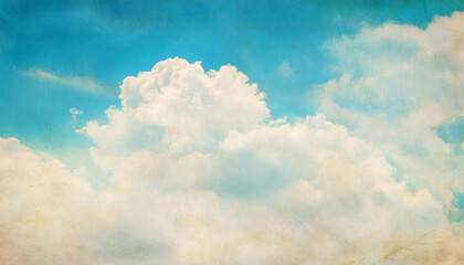 artistic soft cloud and sky with grunge paper texture