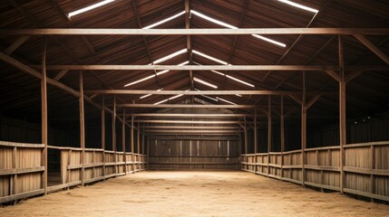 Wall Mural - Barn with wooden walls and floor.