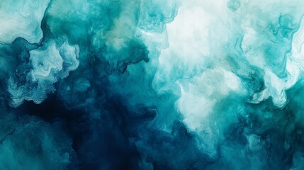 Wall Mural - Abstract watercolor paint background by deep teal color black and green with liquid fluid texture for backdrop