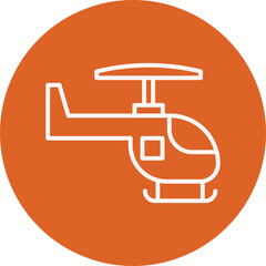 Wall Mural - Helicopter line circle icon