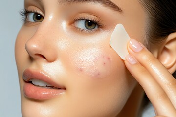 acne healing patch shown on a breakout, focusing on its ability to reduce pimples overnight