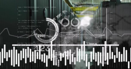Poster - animation of digital data processing over computer servers