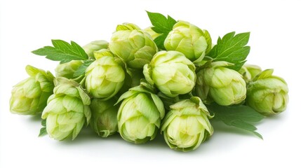 Green hops isolated on a white background