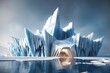 © astiva - A futuristic 3D illustration of a conceptual building in the shape of majestic glaciers, serving as a grand theater or museum destination