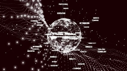 Poster - Animation of network of connections and data processing over globe