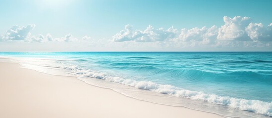 Aufkleber - White sand beach as the backdrop. with copy space image. Place for adding text or design