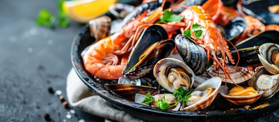 Aufkleber - Three shellfish stacked against a white background. with copy space image. Place for adding text or design