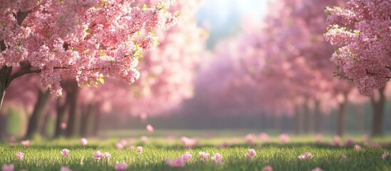Aufkleber - Spring Season Blossoming Trees. with copy space image. Place for adding text or design